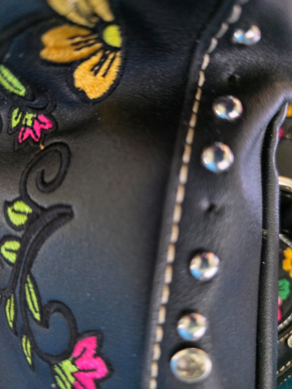 Montana West Sugar Skull Embroidered Crossbody Bag & Wallet Set Black Boho - Picture 6 of 16